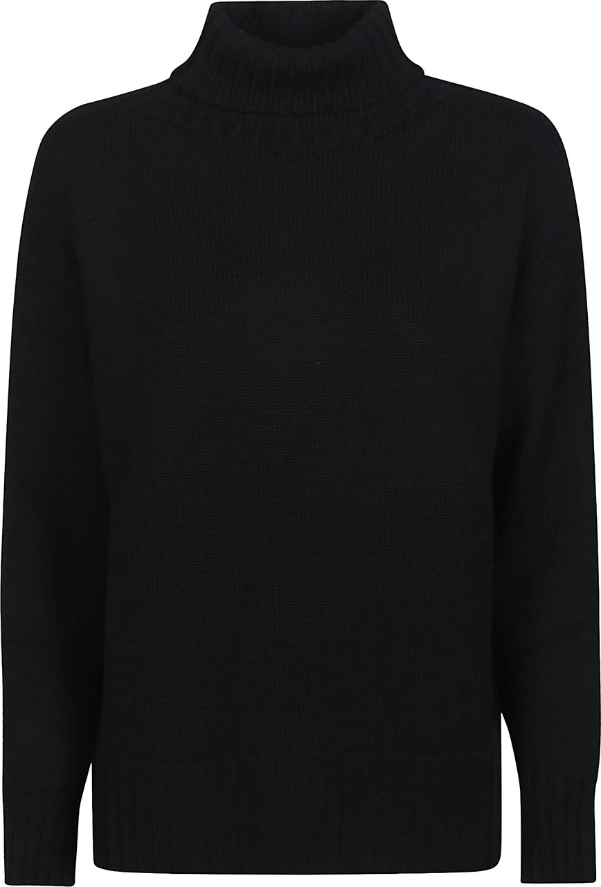 Drumohr Over Turtle Neck Sweater Black Zwart