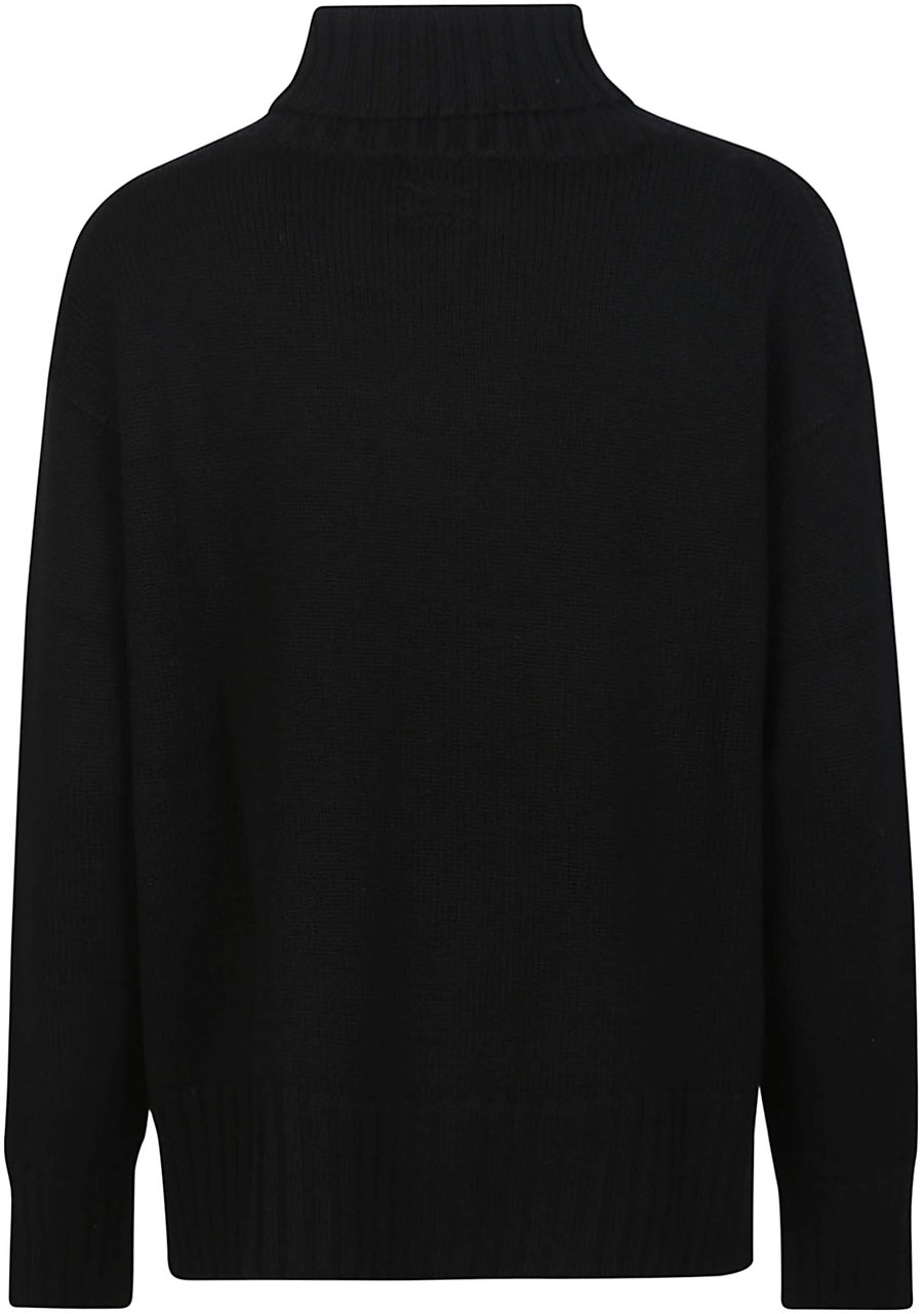 Drumohr Over Turtle Neck Sweater Black Zwart