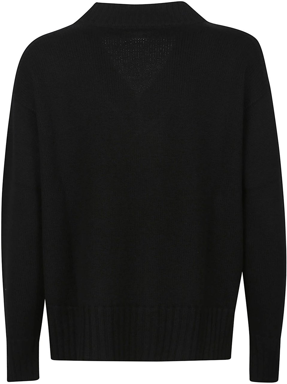 Drumohr Over V-neck Sweater Black Zwart