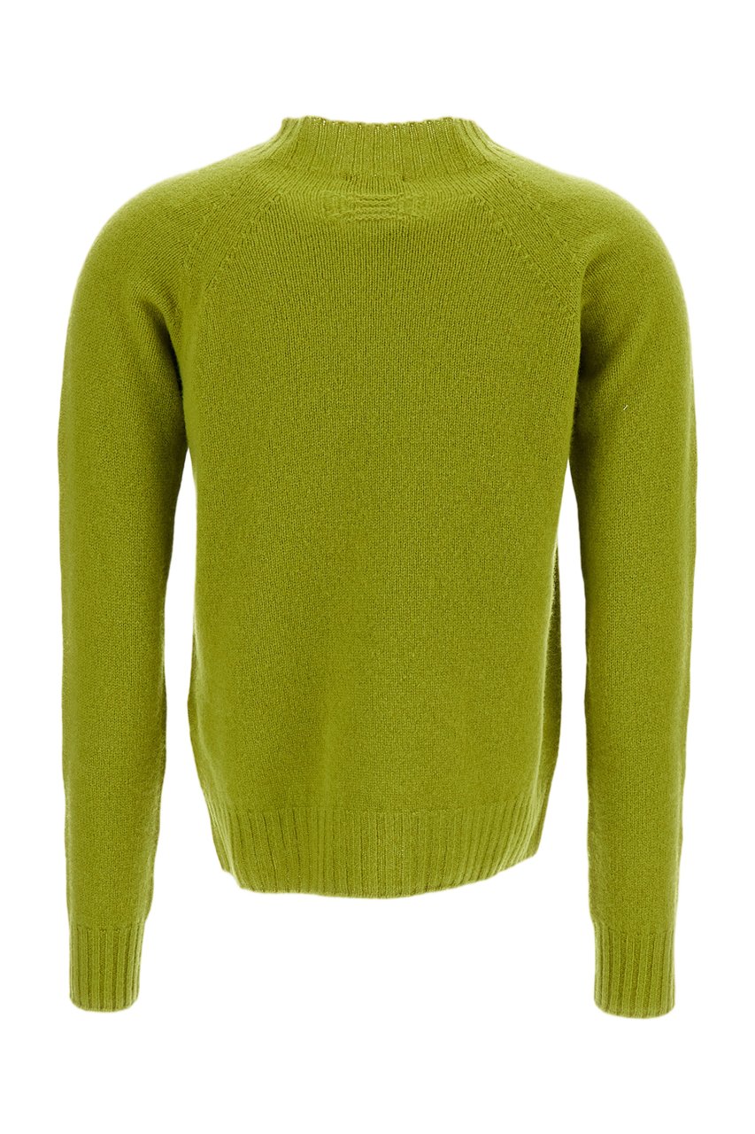 Drumohr Mock Neck Wool Pullover with Raglan Sleeves Groen