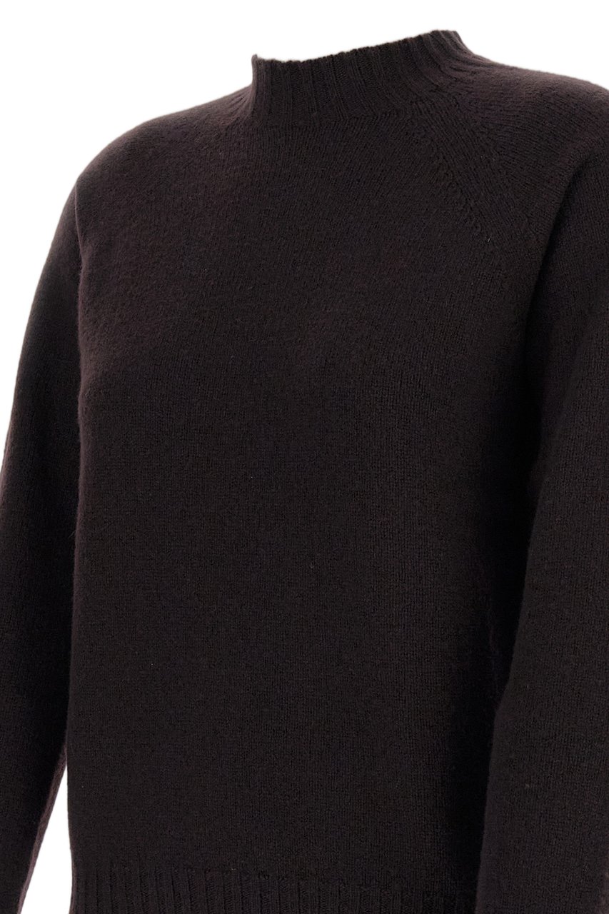 Drumohr Brown Plain Wool Crewneck Sweater Bruin