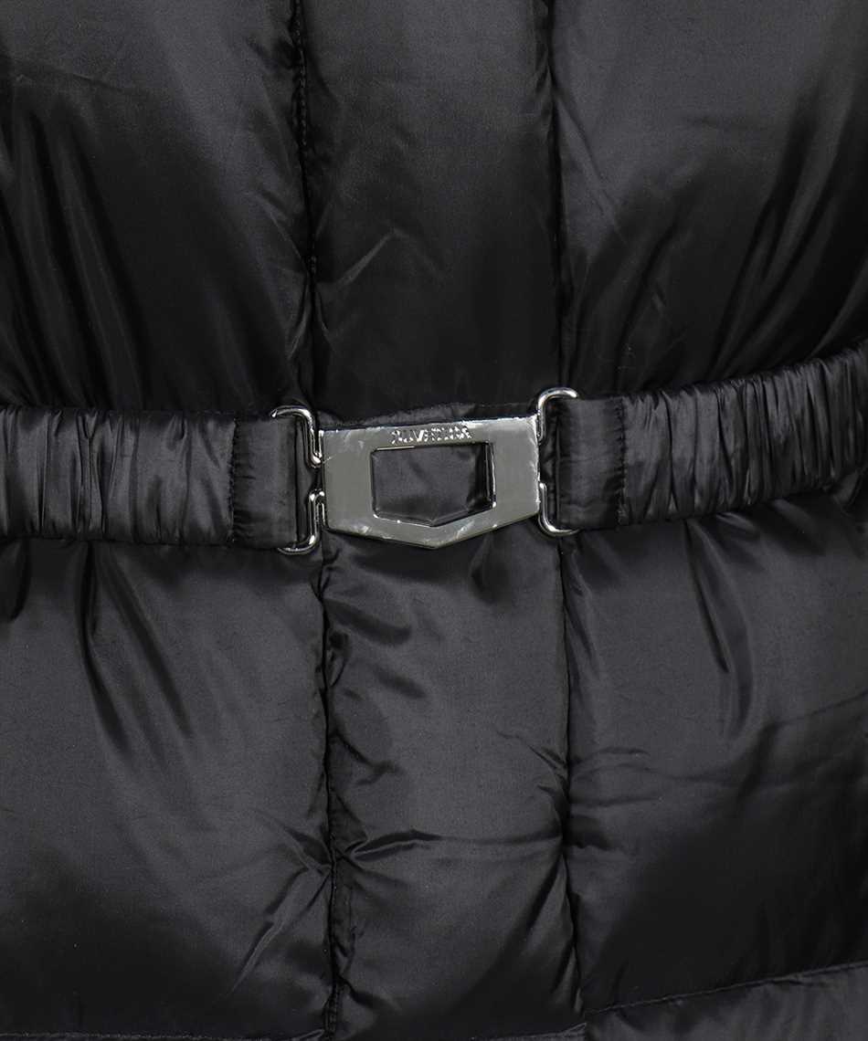 Drumohr Belted hooded long down jacket Zwart
