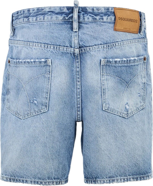 Dsquared2 Light Diagonale Wash Marine Shorts Blauw