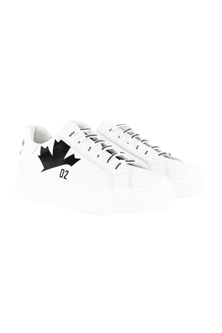 Dsquared2 Sneakers Box Sole Lace Maple Print Wit