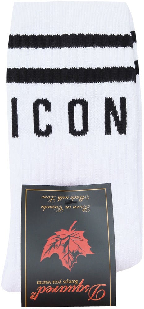 Dsquared2 dsquared2 - Socks - dq1035-d00wi-bianco Dierenprint