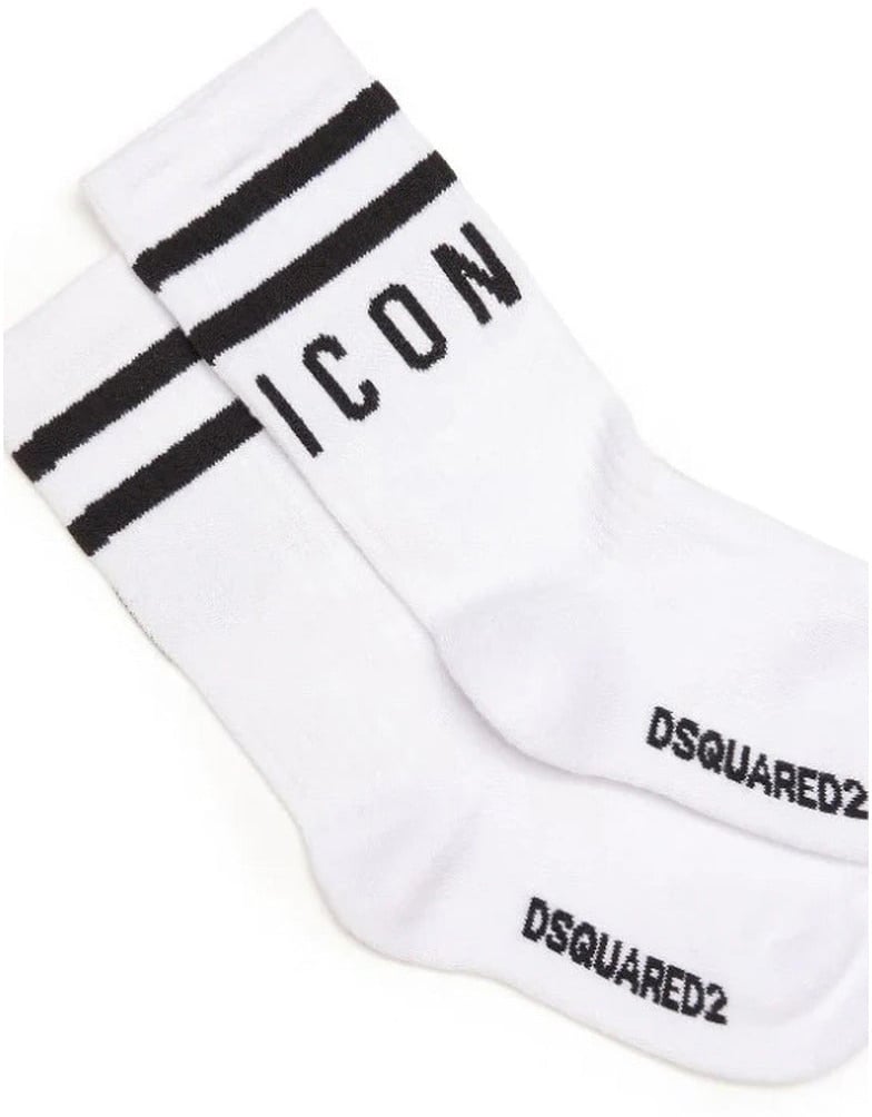 Dsquared2 dsquared2 - Socks - dq1035-d00wi-bianco Dierenprint