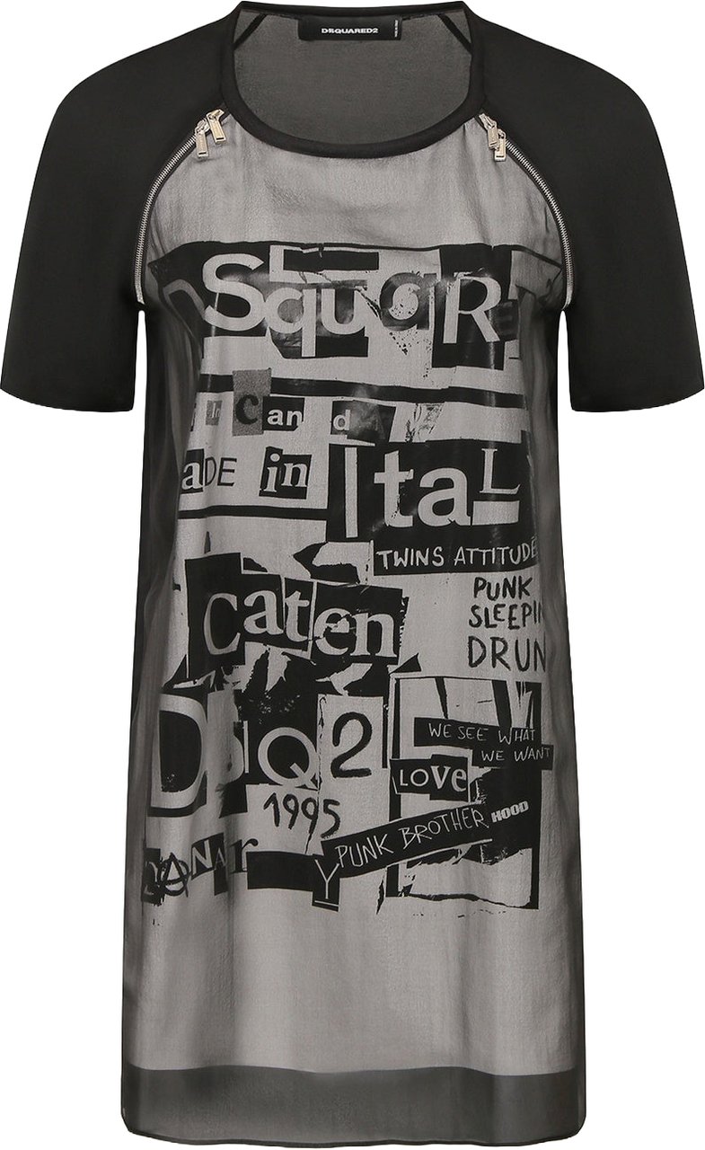 Dsquared2 Silk Printed Mini Dress Divers