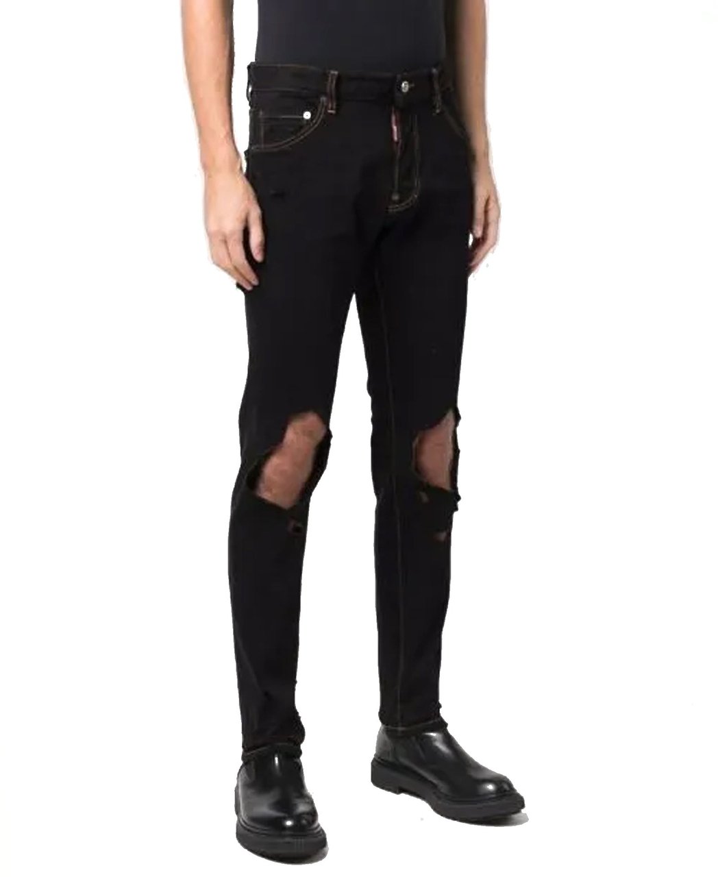 Dsquared2 Cotton Denim Jeans Zwart