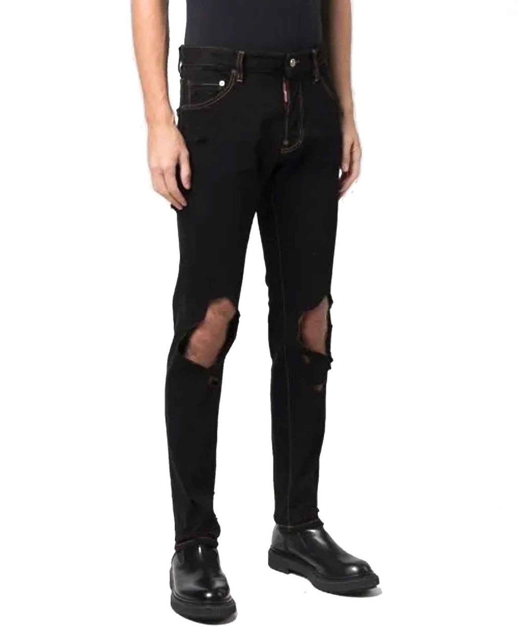 Dsquared2 Cotton Denim Jeans Zwart