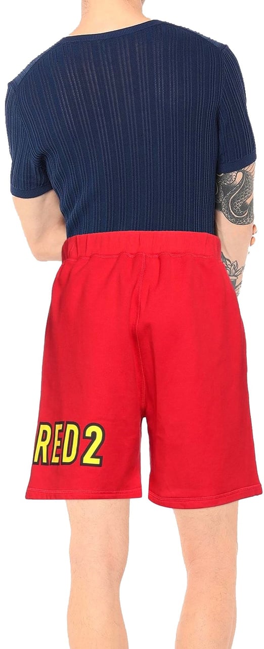 Dsquared2 Cotton Logo Shorts Rood