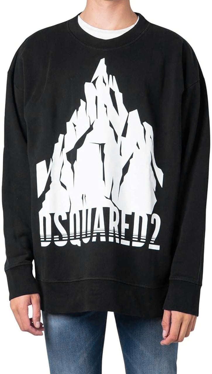 Dsquared2 Cotton Logo Sweatshirt Zwart