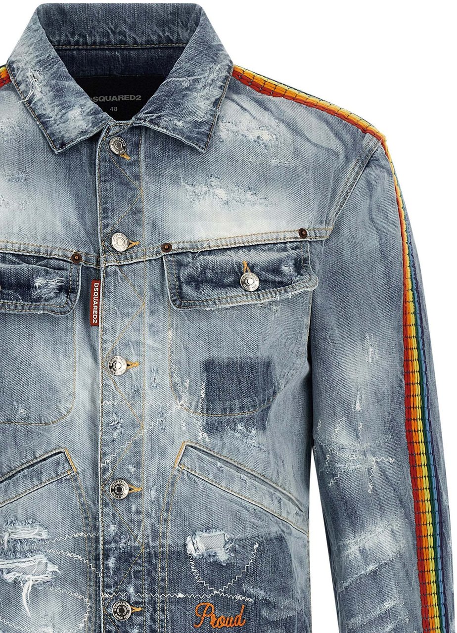 Dsquared2 Dsquared² Blue Cotton Denim Jacket Blauw