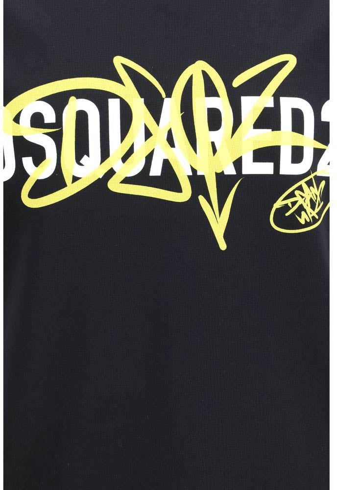 Dsquared2 Dsquared² Black Cotton T-Shirt Zwart