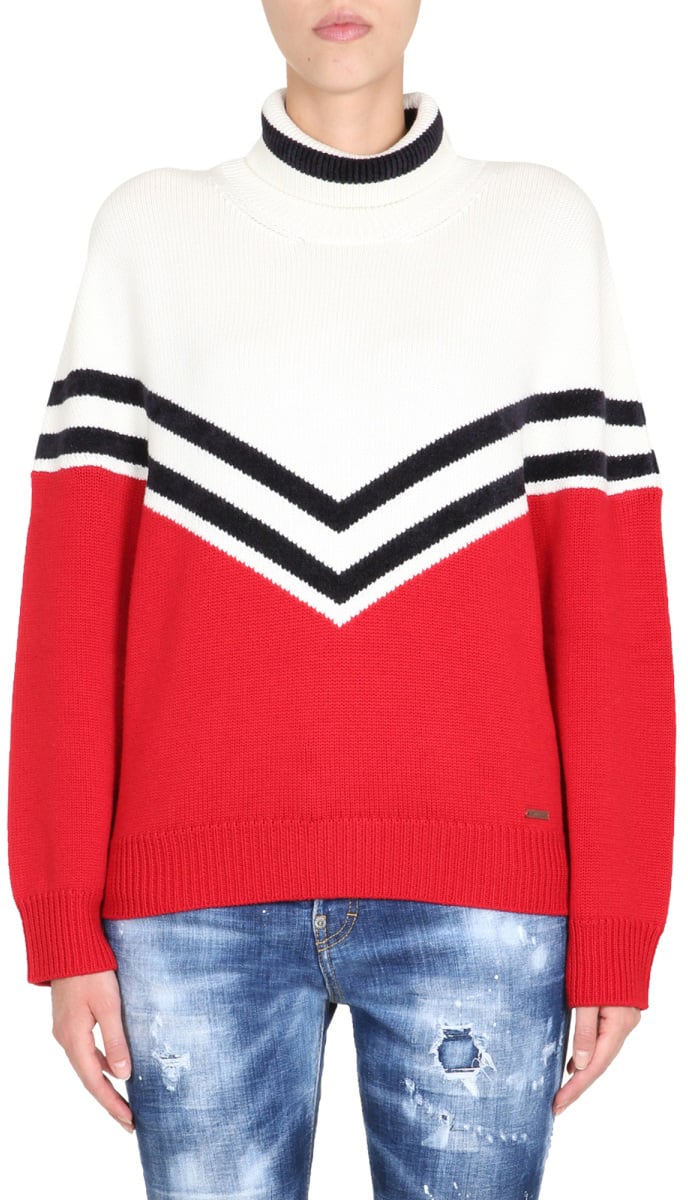 Dsquared2 TALL NECK SWEATER Rood