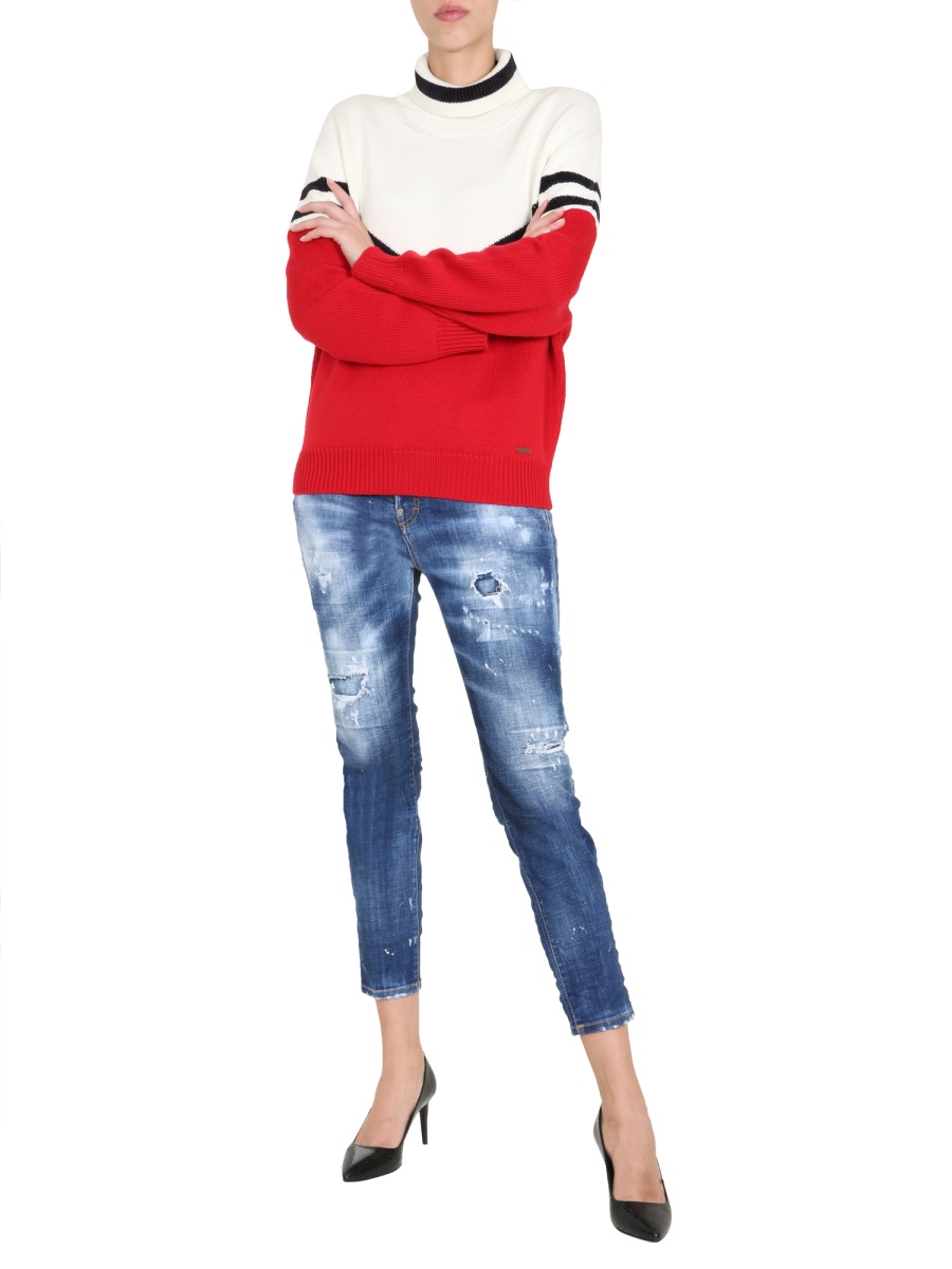 Dsquared2 TALL NECK SWEATER Rood