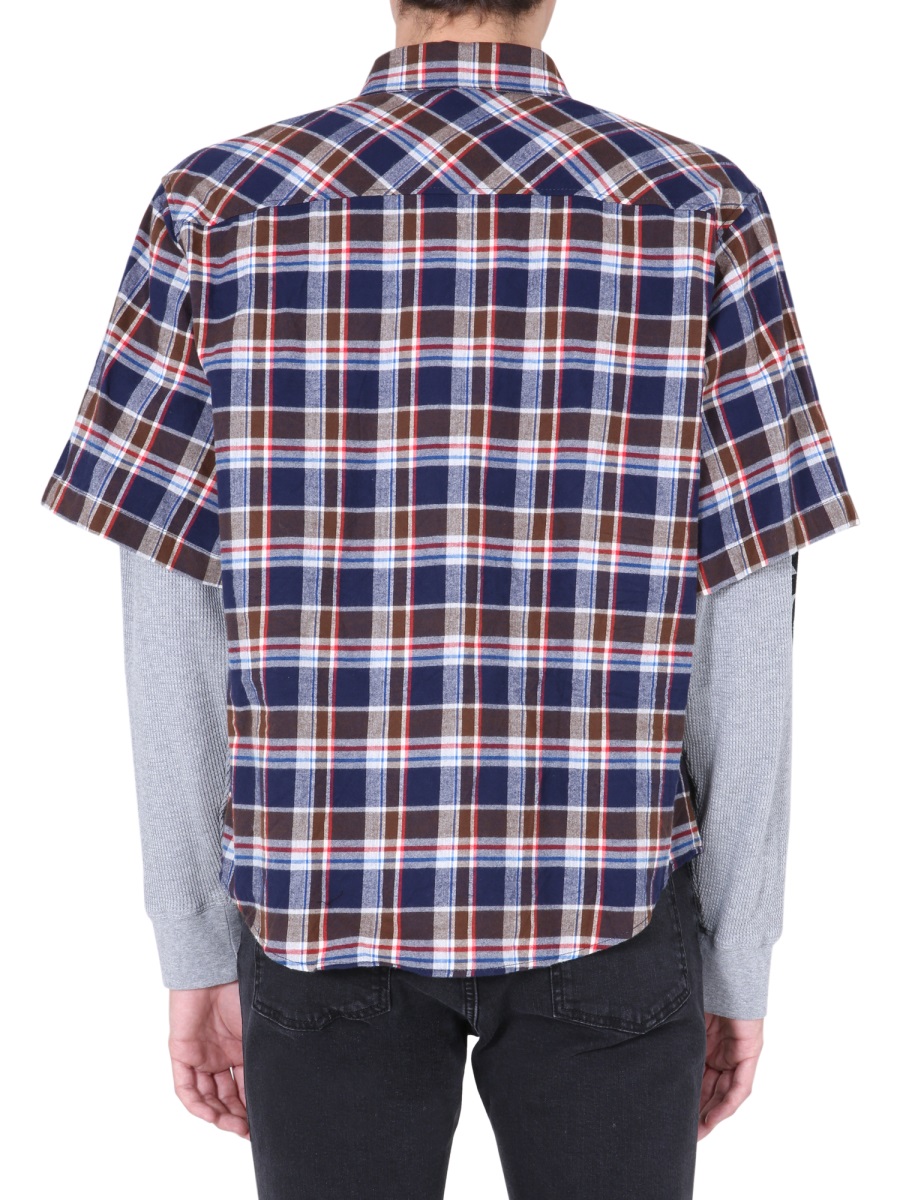 Dsquared2 SHIRT WITH DOUBLE SLEEVES Blauw