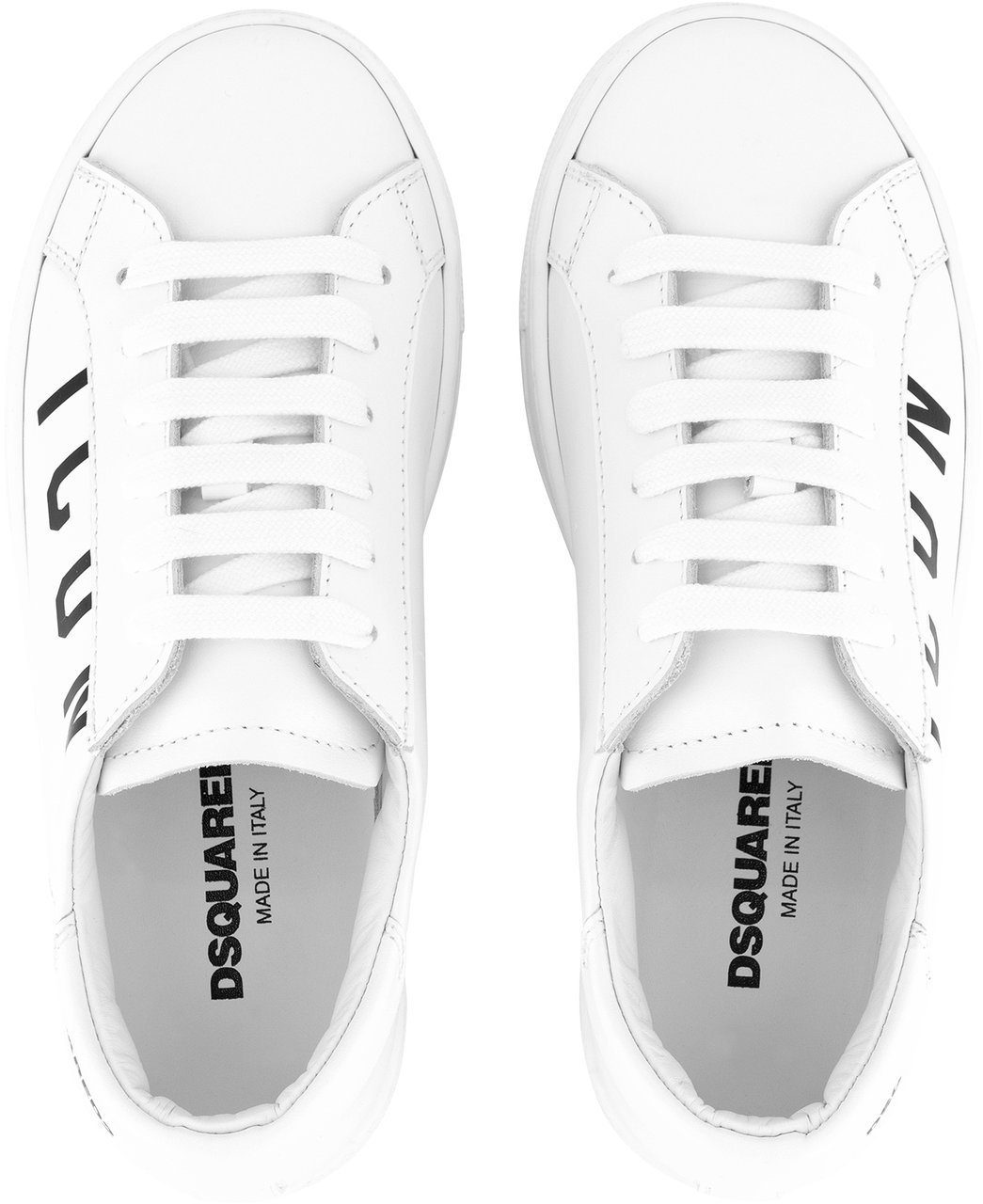 Dsquared2 Icon Sneakers Box Sole Lace Maxi Logo Print Wit