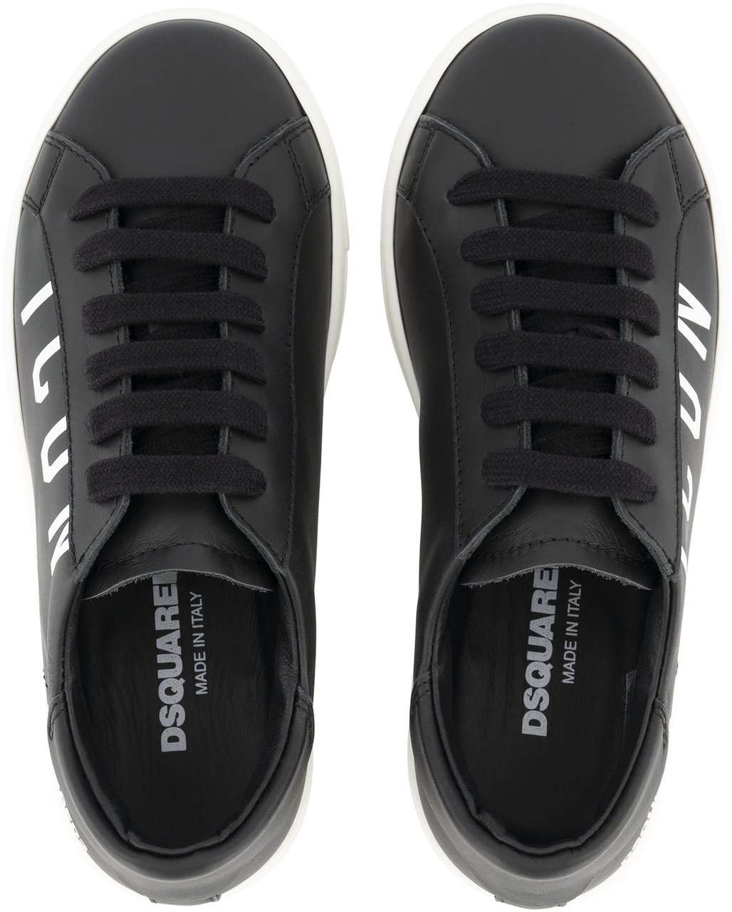 Dsquared2 Icon Sneakers Box Sole Lace Maxi Logo Print Zwart