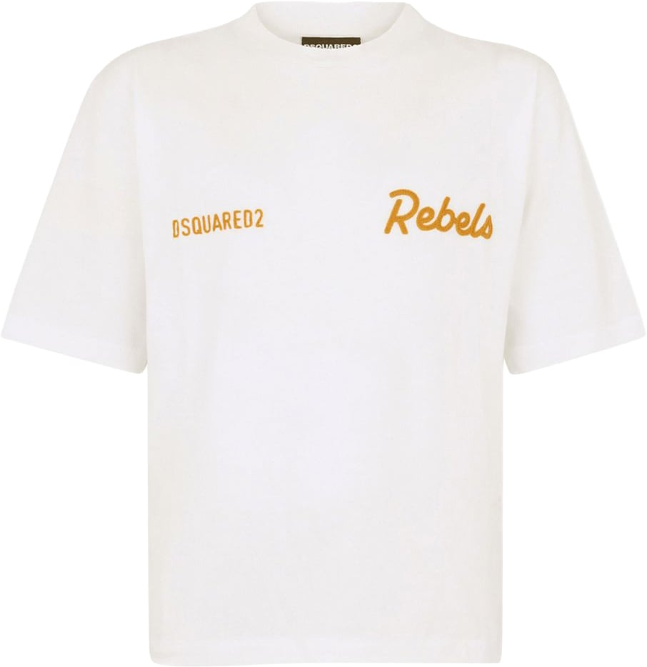 Dsquared2 Cropped White Cotton T-Shirt Wit