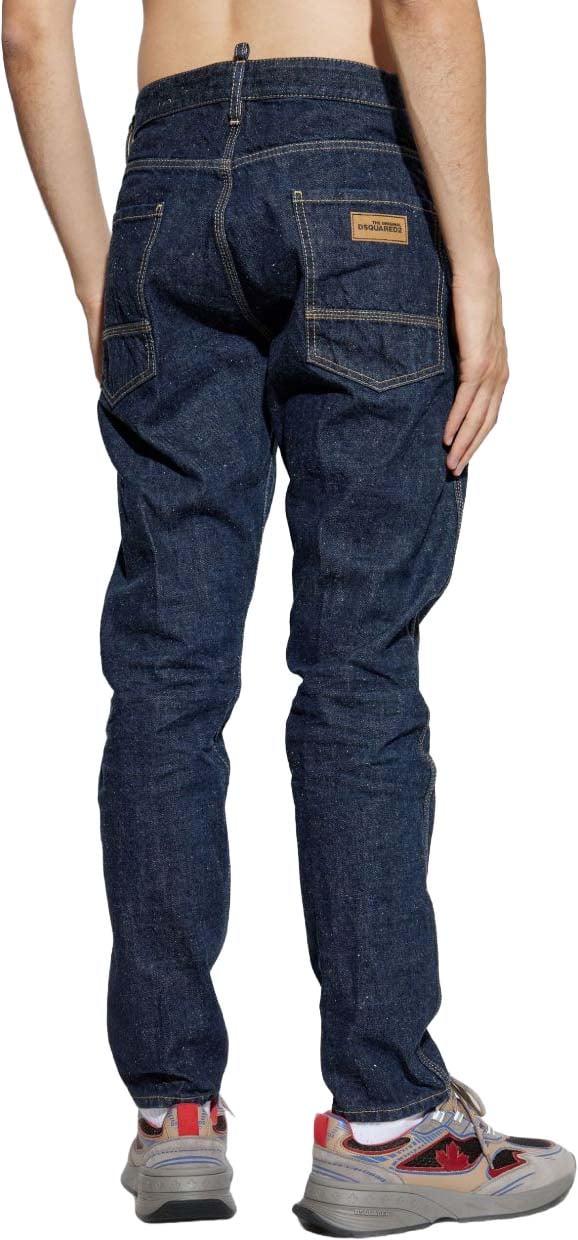 Dsquared2 Dark Blue Speckled Denim Jeans Zwart