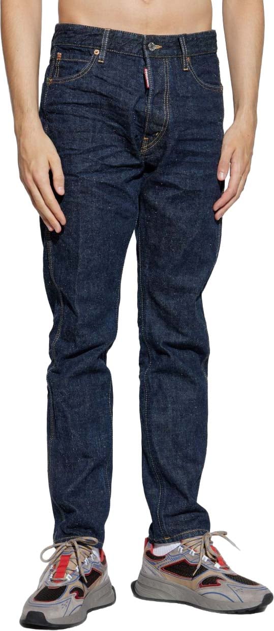 Dsquared2 Dark Blue Speckled Denim Jeans Zwart