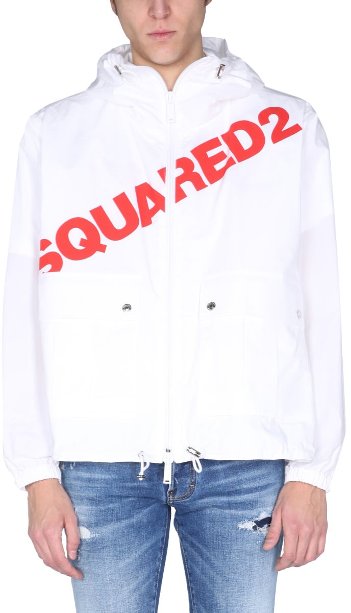 Dsquared2 JACKET WITH LOGO PRINT Wit