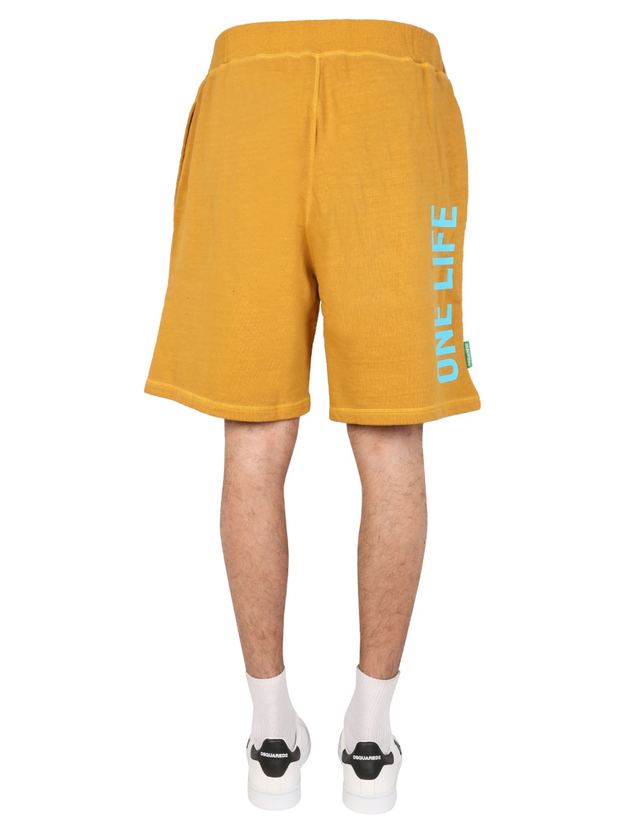 Dsquared2 "ONE LIFE ONE PLANET" BERMUDA SHORTS Geel