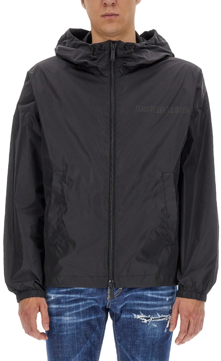 Dsquared2 WINDBREAKER WITH LOGO Zwart