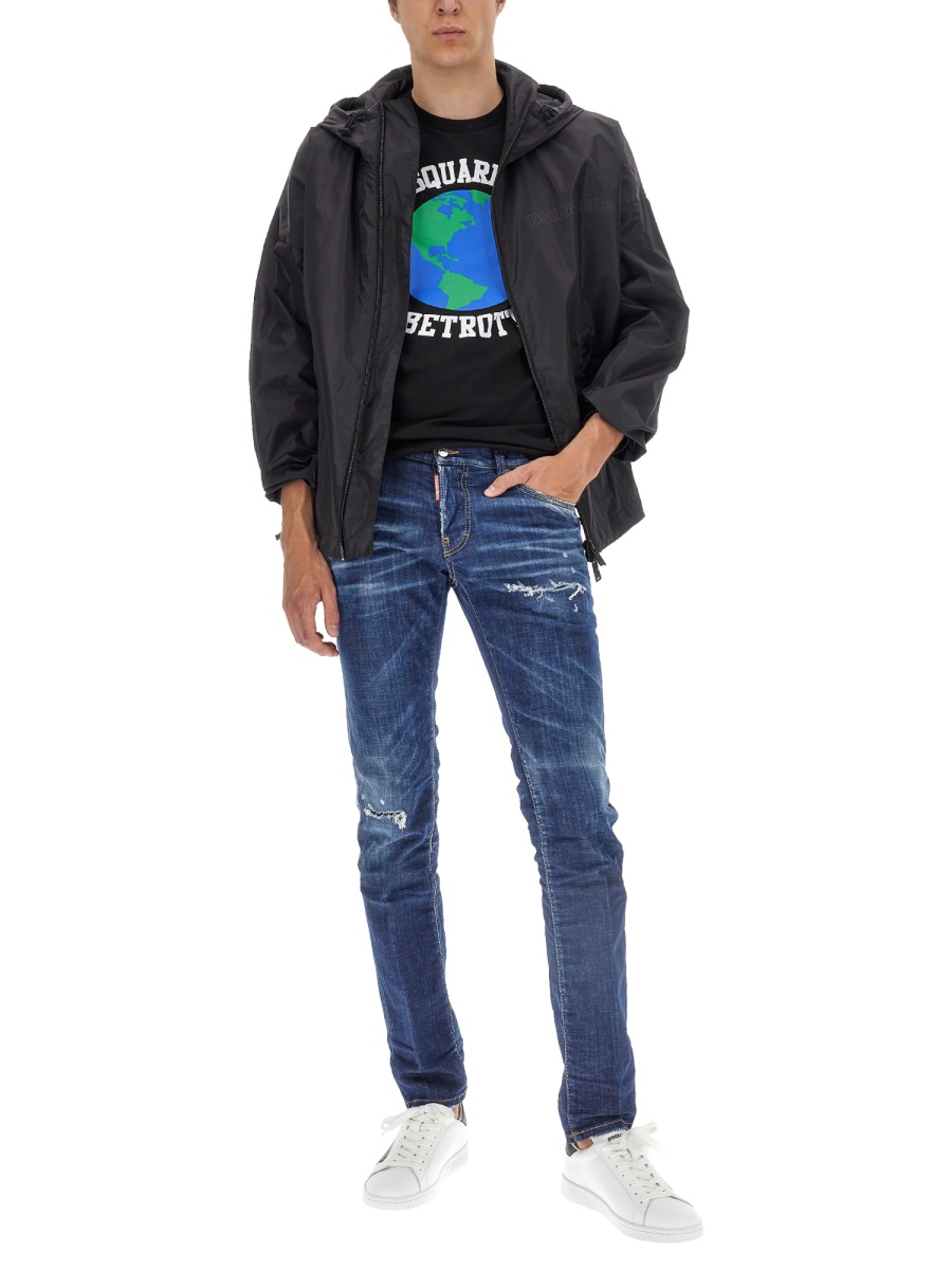 Dsquared2 WINDBREAKER WITH LOGO Zwart