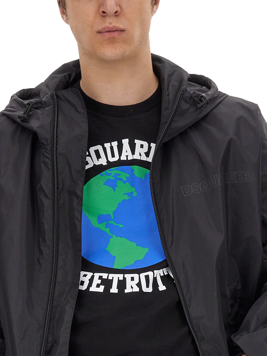 Dsquared2 WINDBREAKER WITH LOGO Zwart
