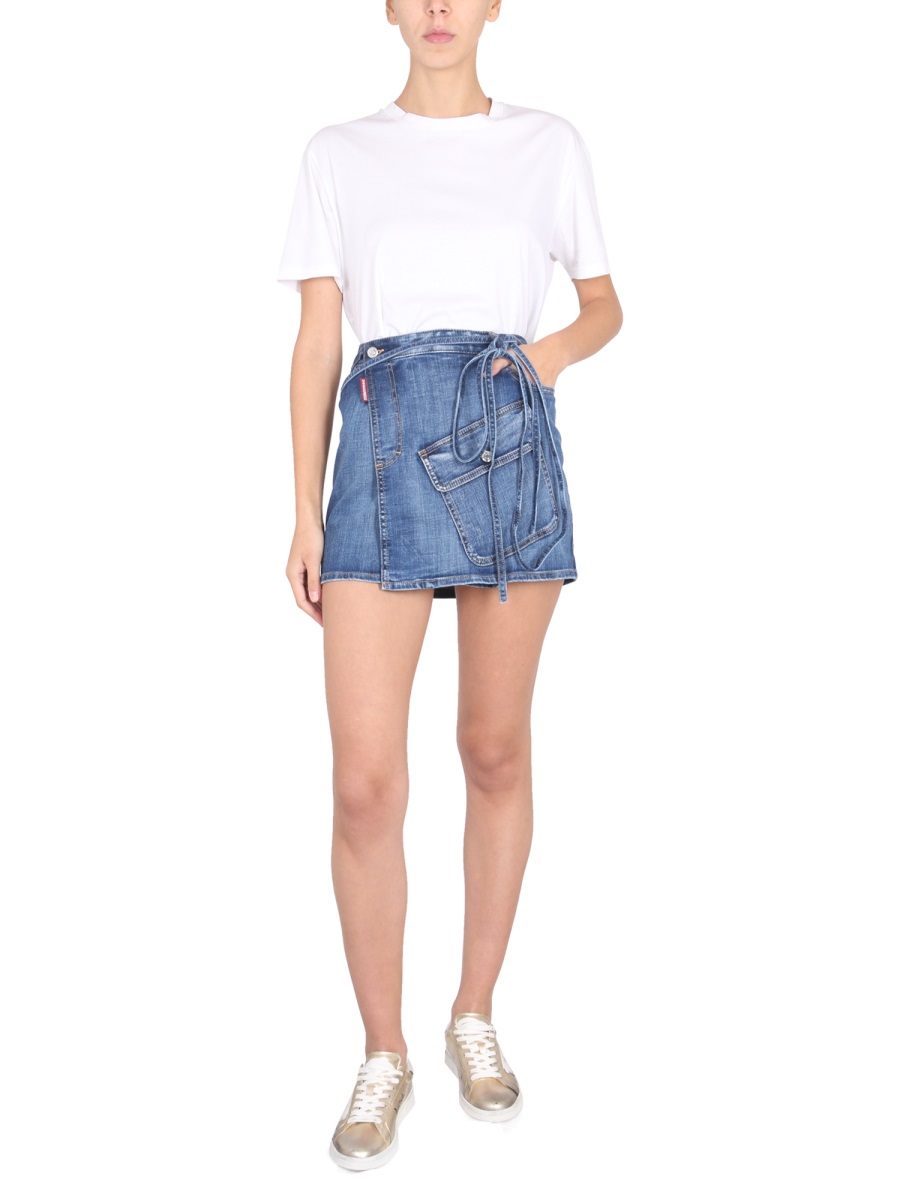 Dsquared2 SKIRT WITH POCKET Blauw