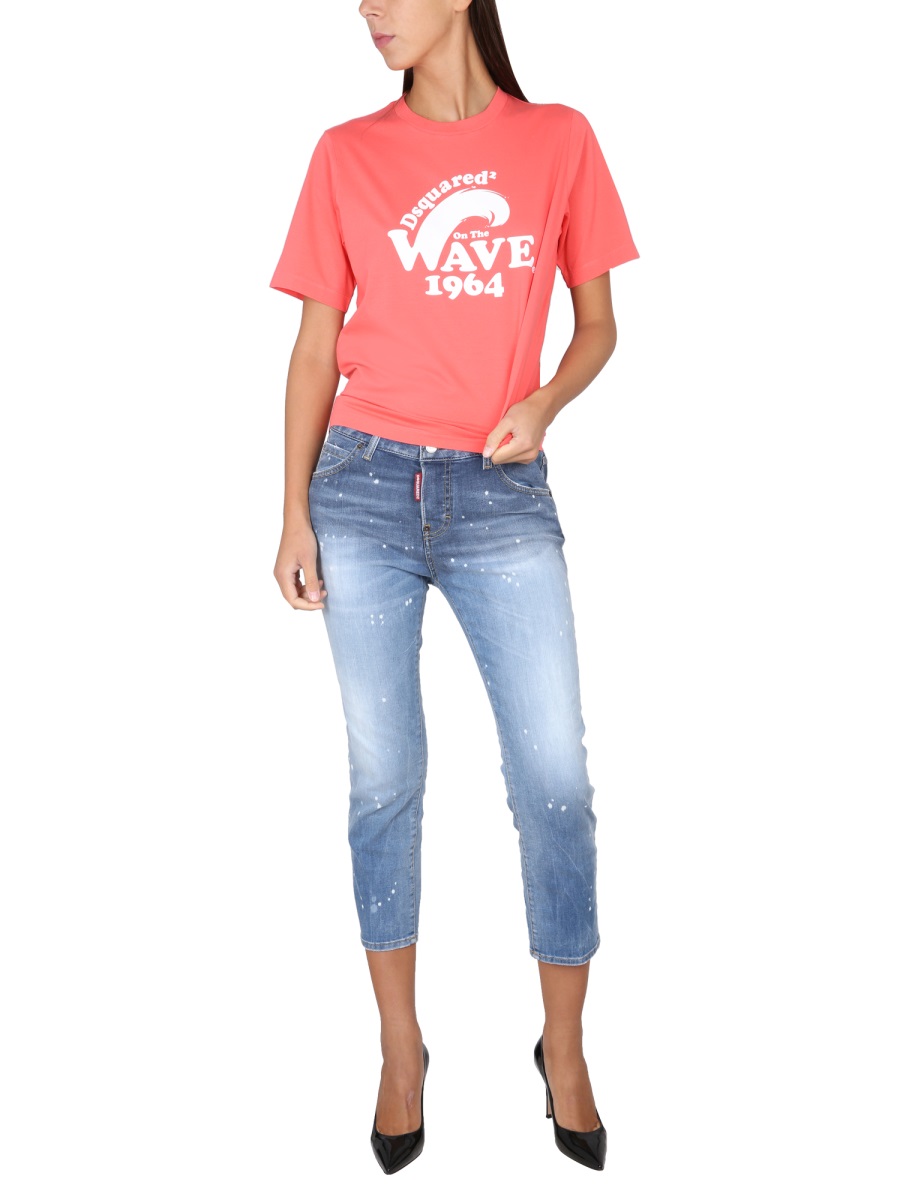 Dsquared2 T-SHIRT WITH LOGO Roze