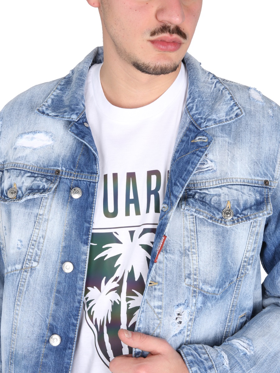 Dsquared2 T-SHIRT D2 CATEN'S BEACH Wit