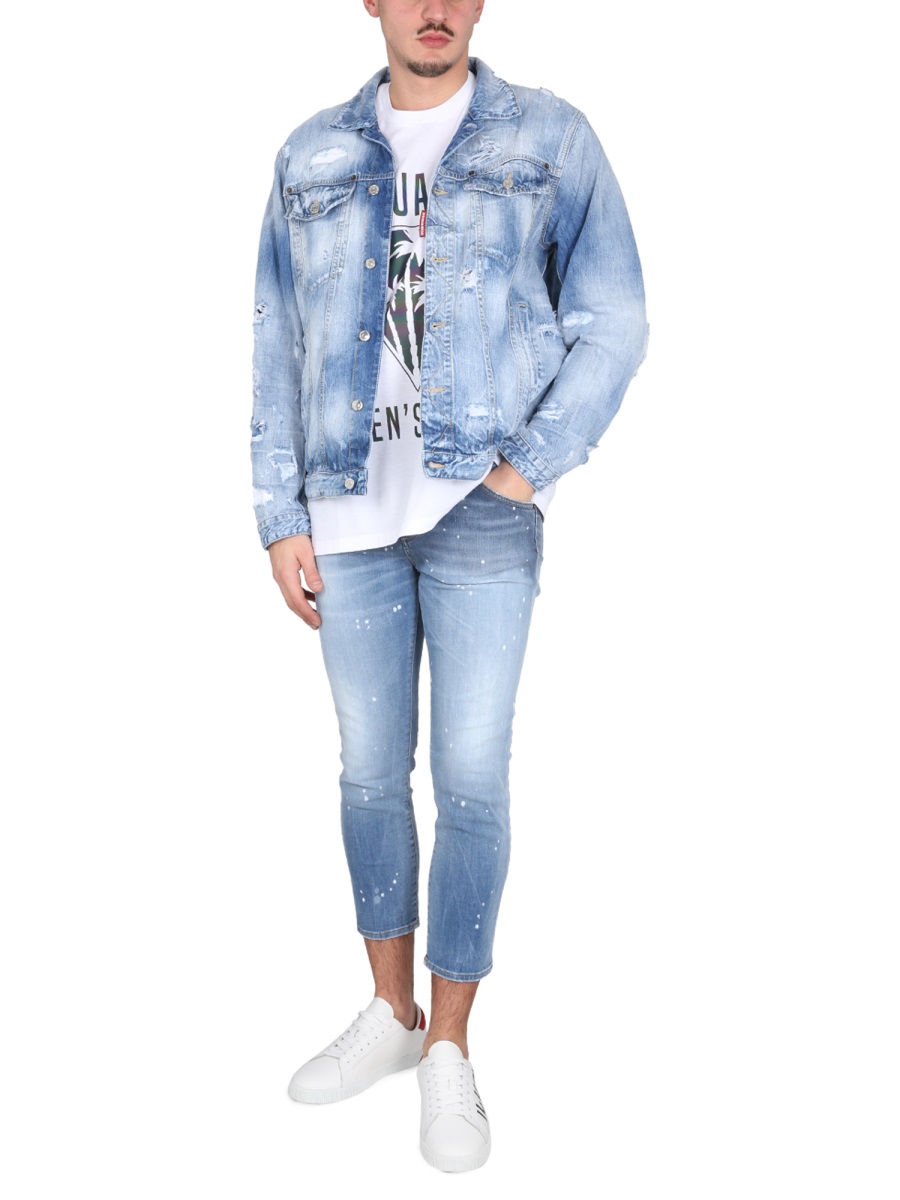 Dsquared2 T-SHIRT D2 CATEN'S BEACH Wit