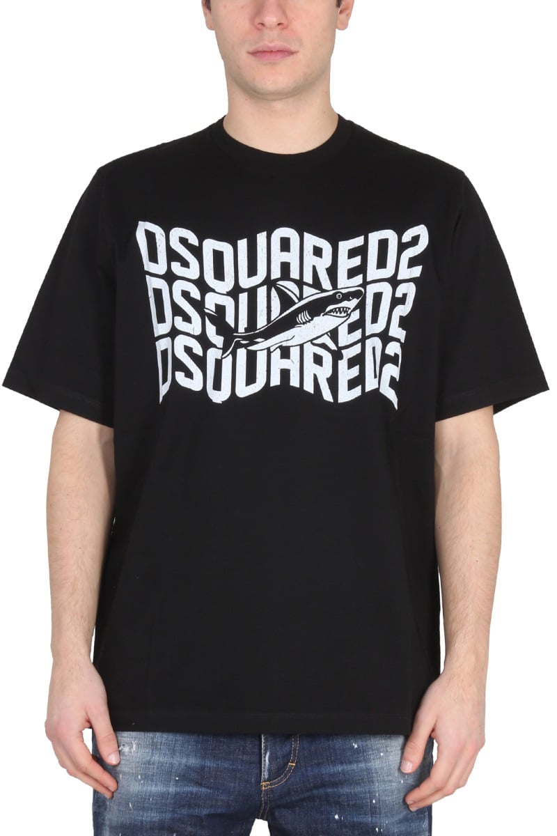 Dsquared2 LOGO PRINT T-SHIRT Zwart