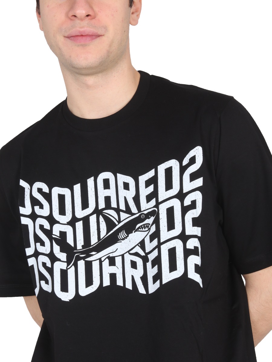 Dsquared2 LOGO PRINT T-SHIRT Zwart