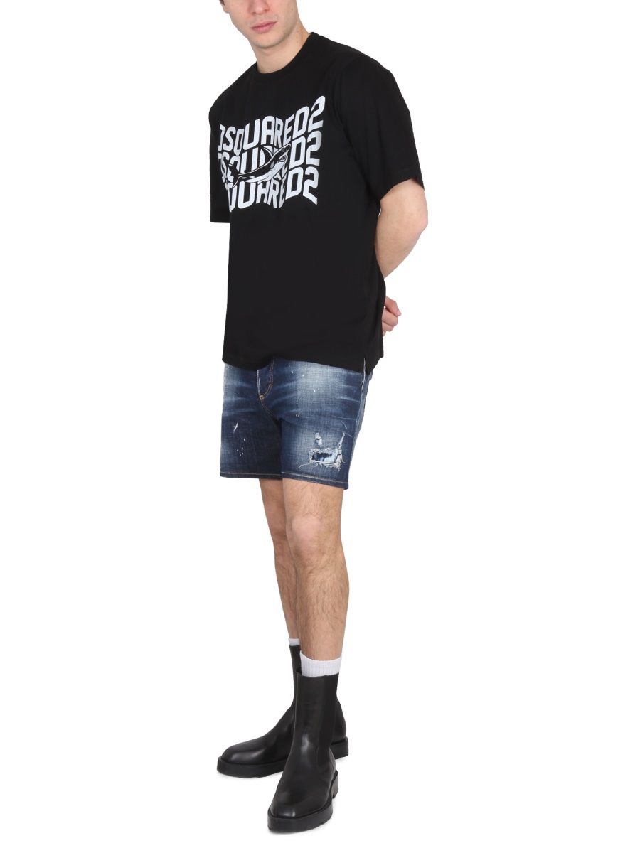 Dsquared2 LOGO PRINT T-SHIRT Zwart