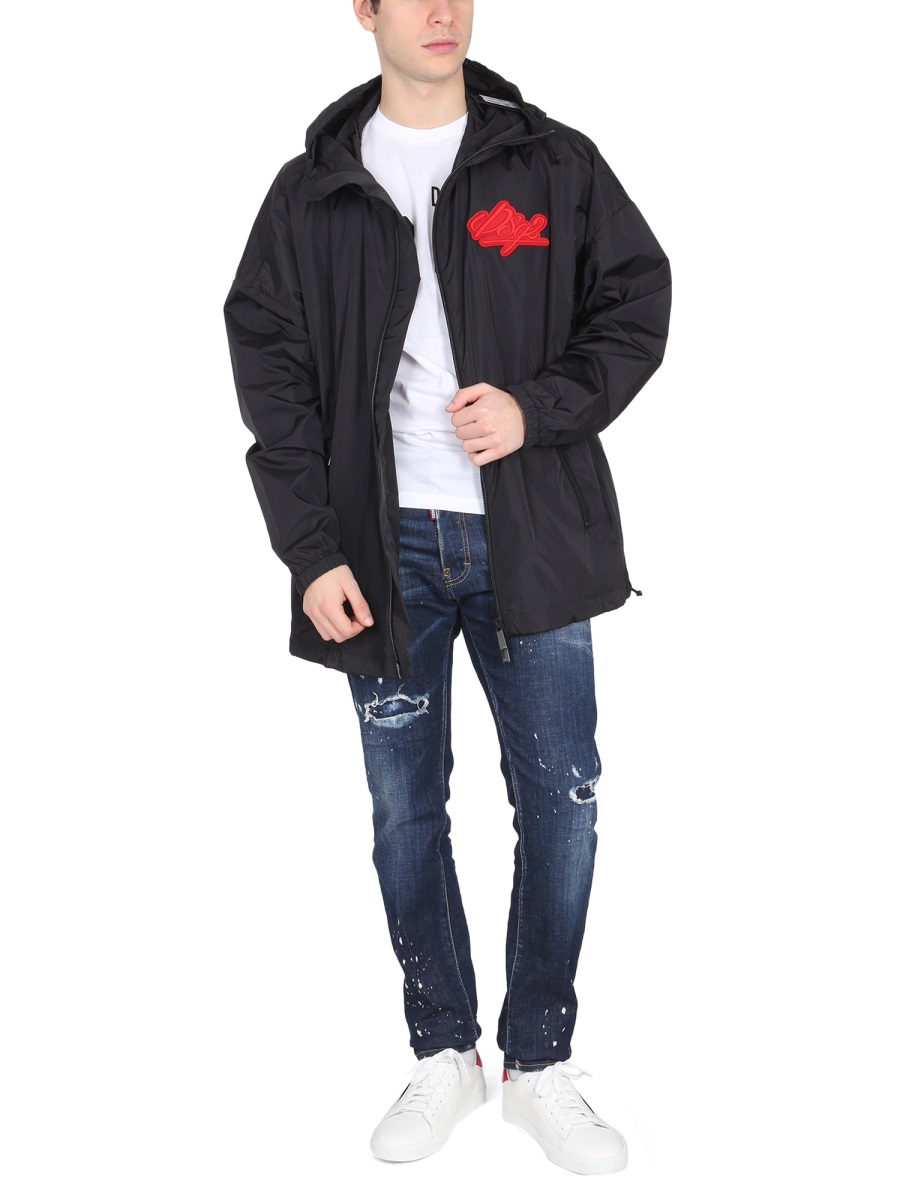 Dsquared2 JACKET WITH LOGO PATCH Zwart