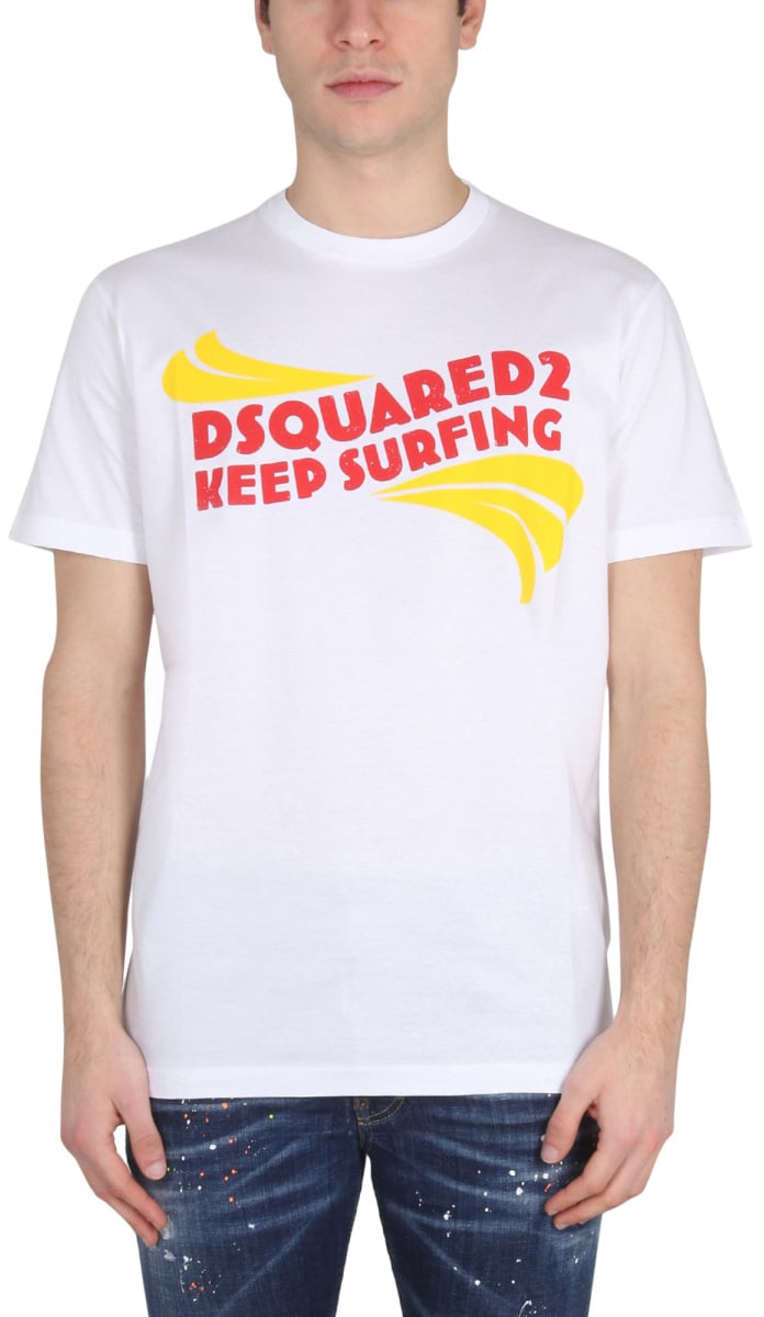 Dsquared2 LOGO PRINT T-SHIRT Wit