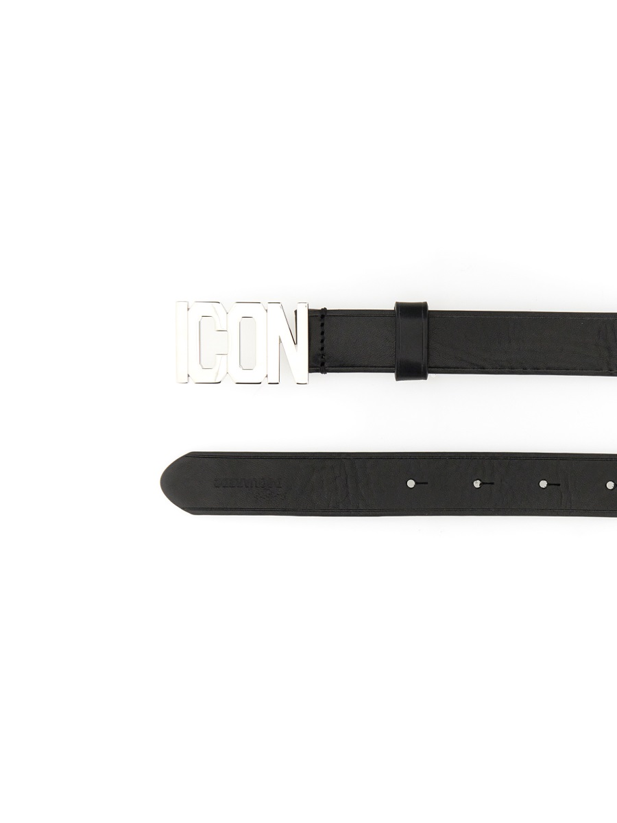 Dsquared2 LEATHER BELT Zwart