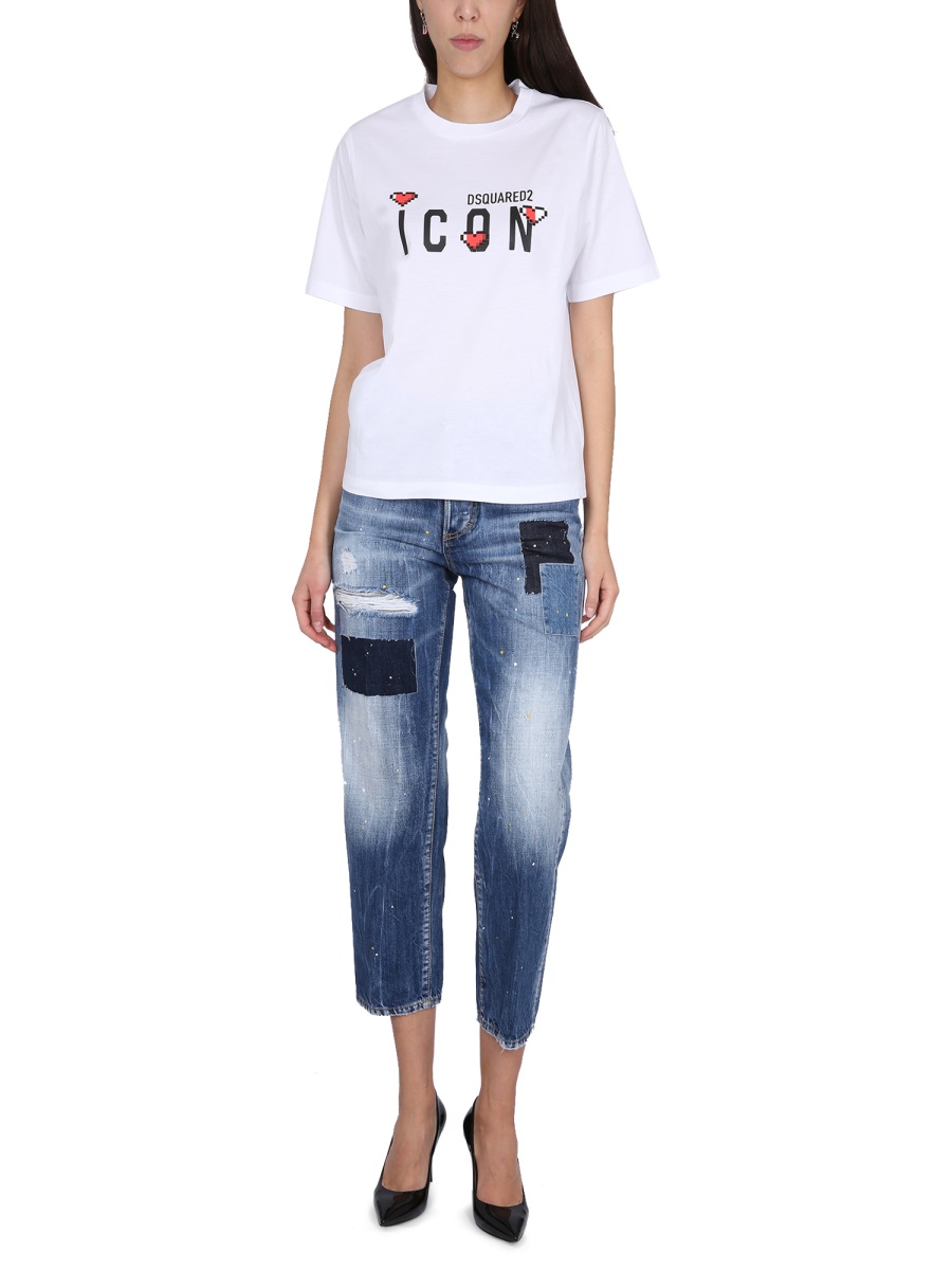 Dsquared2 ICON GAME LOVER T-SHIRT Wit