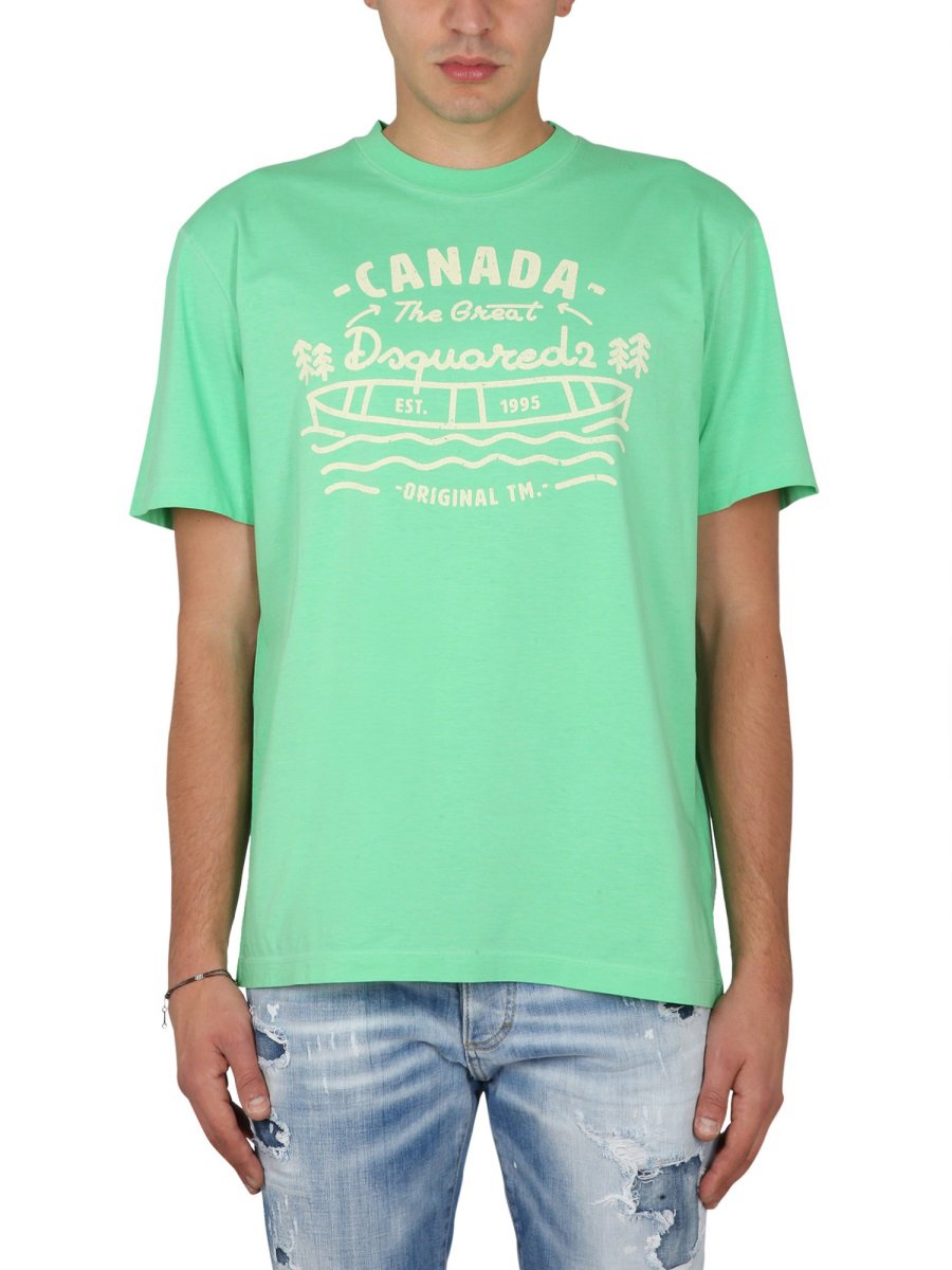 Dsquared2 LOGO PRINT T-SHIRT Groen