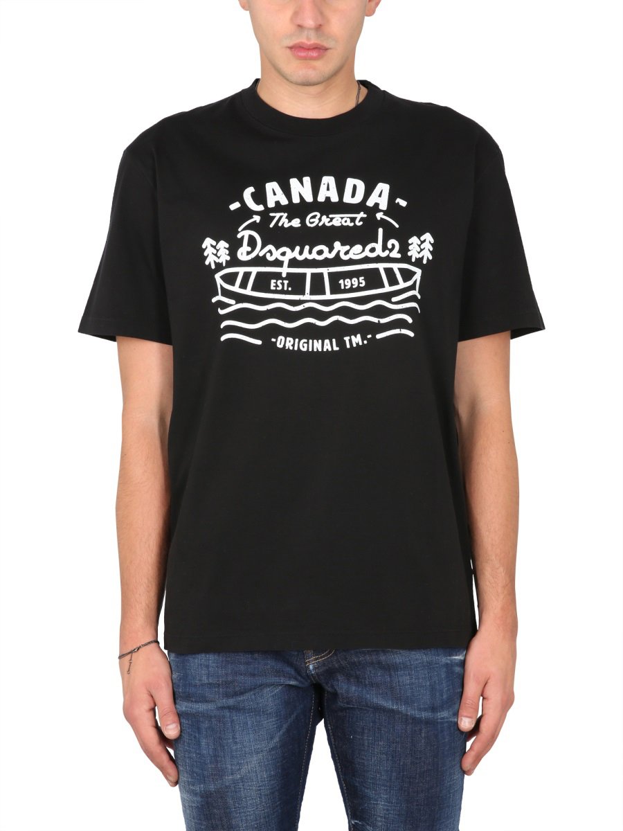 Dsquared2 LOGO PRINT T-SHIRT Zwart