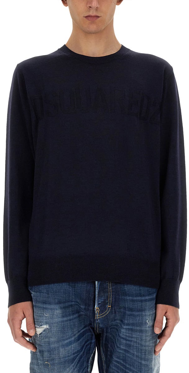 Dsquared2 WOOL JERSEY. Blauw