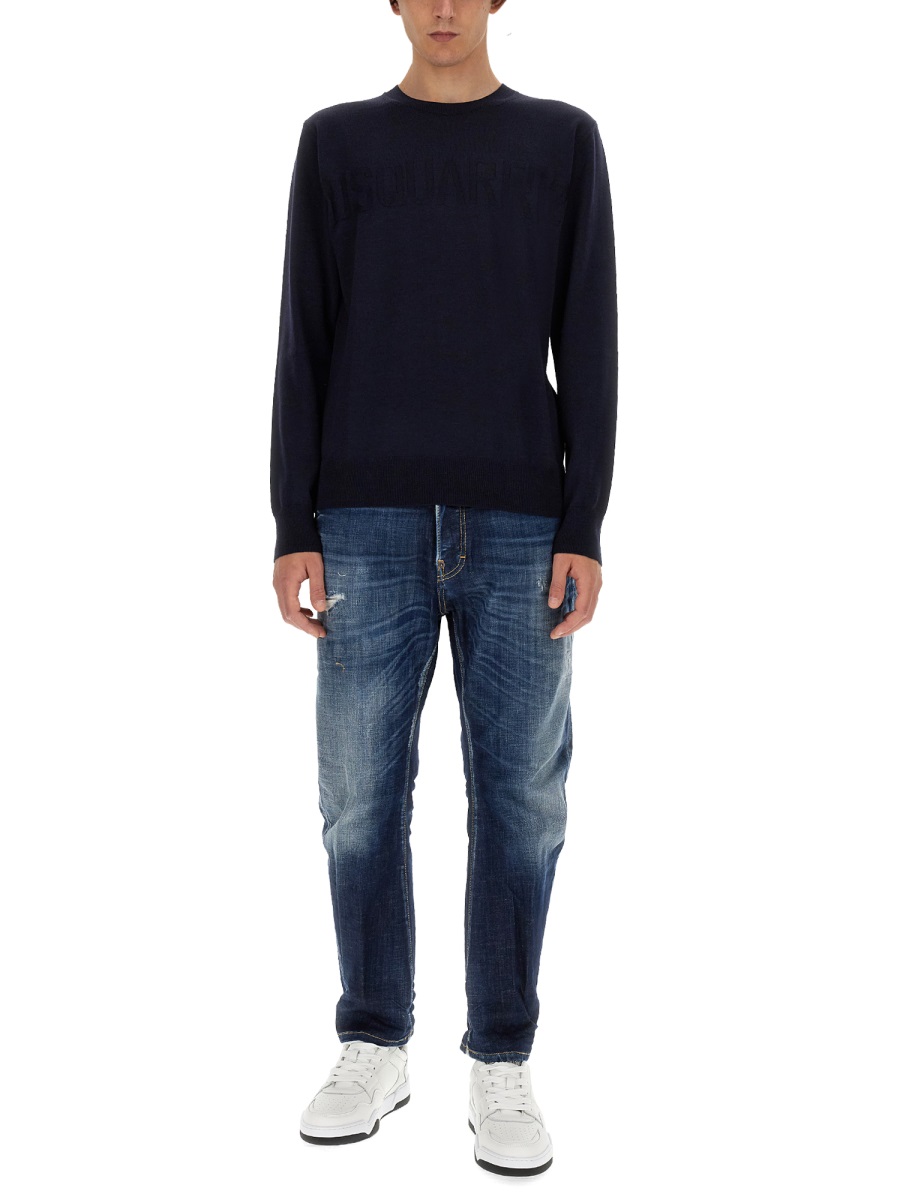 Dsquared2 WOOL JERSEY. Blauw