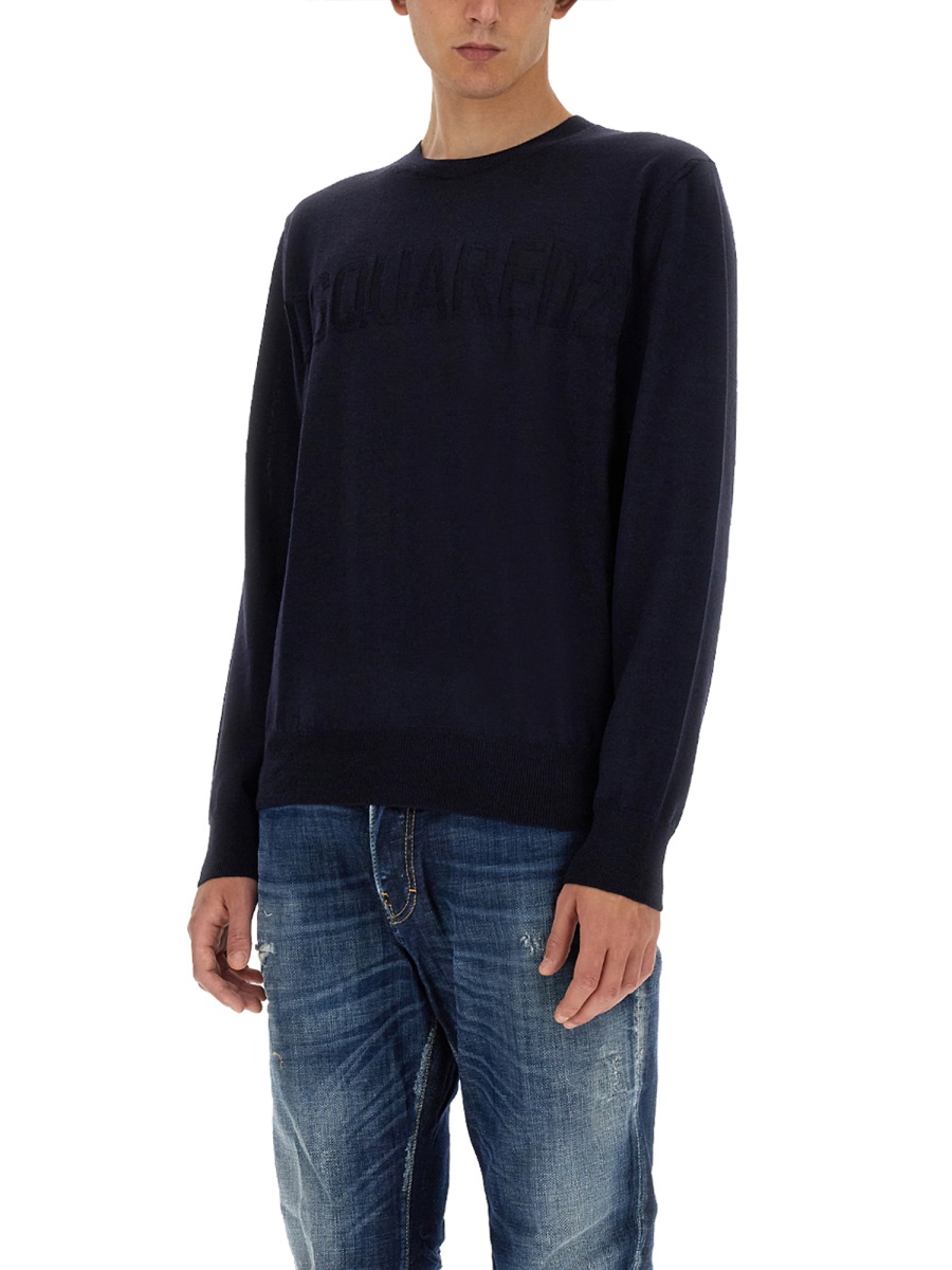 Dsquared2 WOOL JERSEY. Blauw