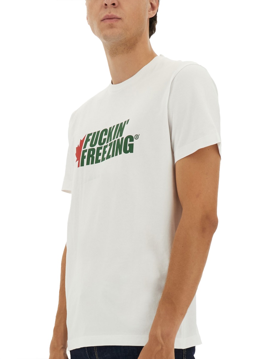 Dsquared2 T-SHIRT WITH PRINT Wit