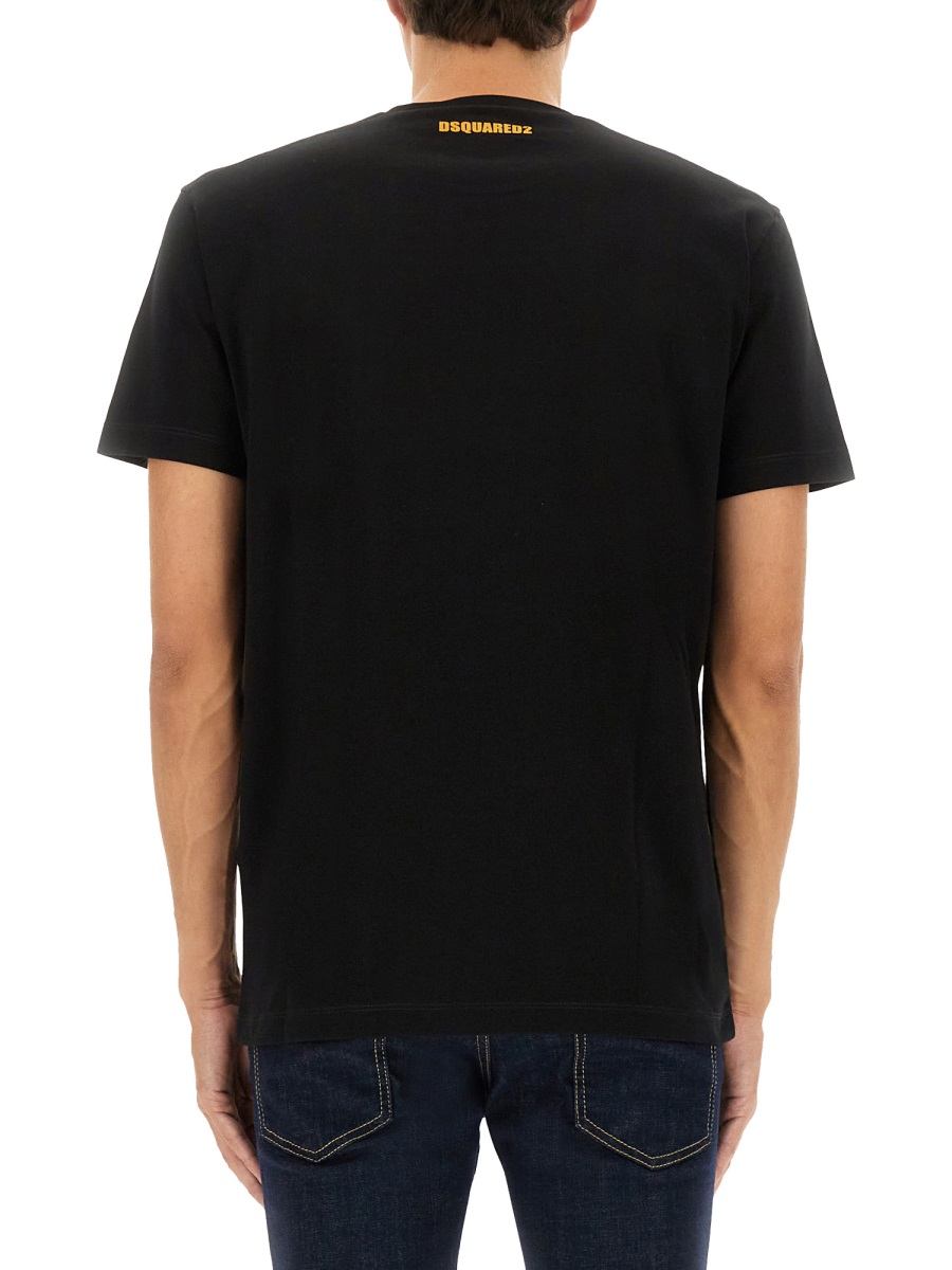 Dsquared2 T-SHIRT WITH PRINT Zwart