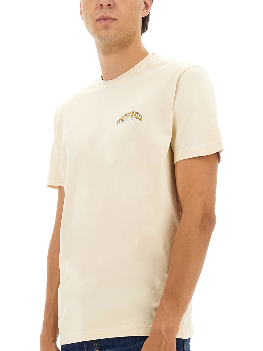 Dsquared2 T-SHIRT WITH LOGO Beige