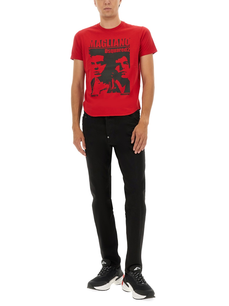 Dsquared2 T-SHIRT WITH PRINT Rood